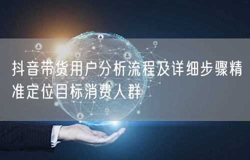 抖音带货用户分析流程及详细步骤精准定位目
