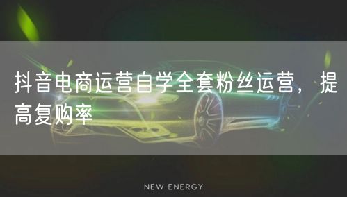 抖音电商运营自学全套粉丝运营，提高复购率