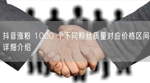 抖音涨粉 1000 个不同粉丝质量对应价