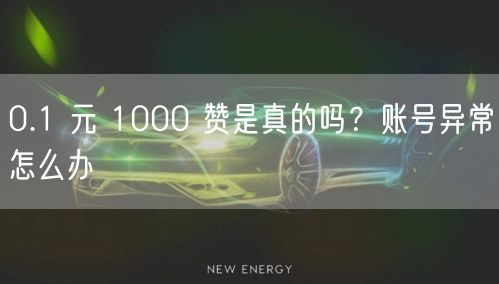 0.1 元 1000 赞是真的吗？账号异