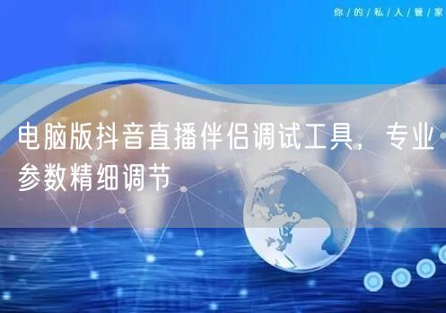 电脑版抖音直播伴侣调试工具，专业参数精细