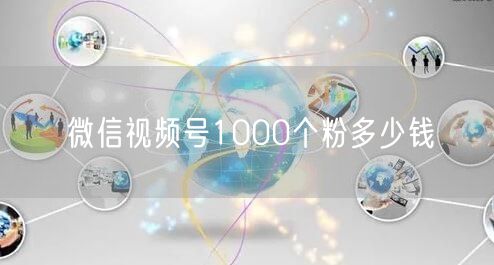 微信视频号1000个粉多少钱